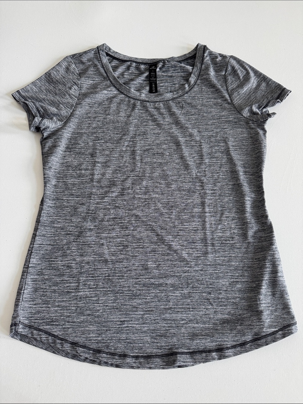 90 Degree By Reflex Heather Gray Short Sleeve Scoop Neck Tee